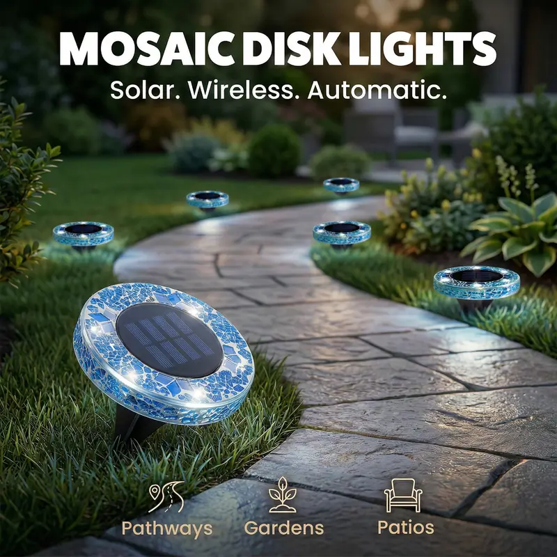 ✨ Mosaik Solar-Gartenleuchten für Wege, Terrasse und Garten🌙