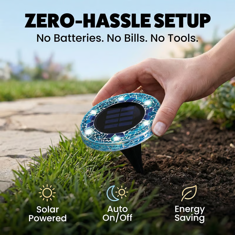 ✨ Mosaik Solar-Gartenleuchten für Wege, Terrasse und Garten🌙