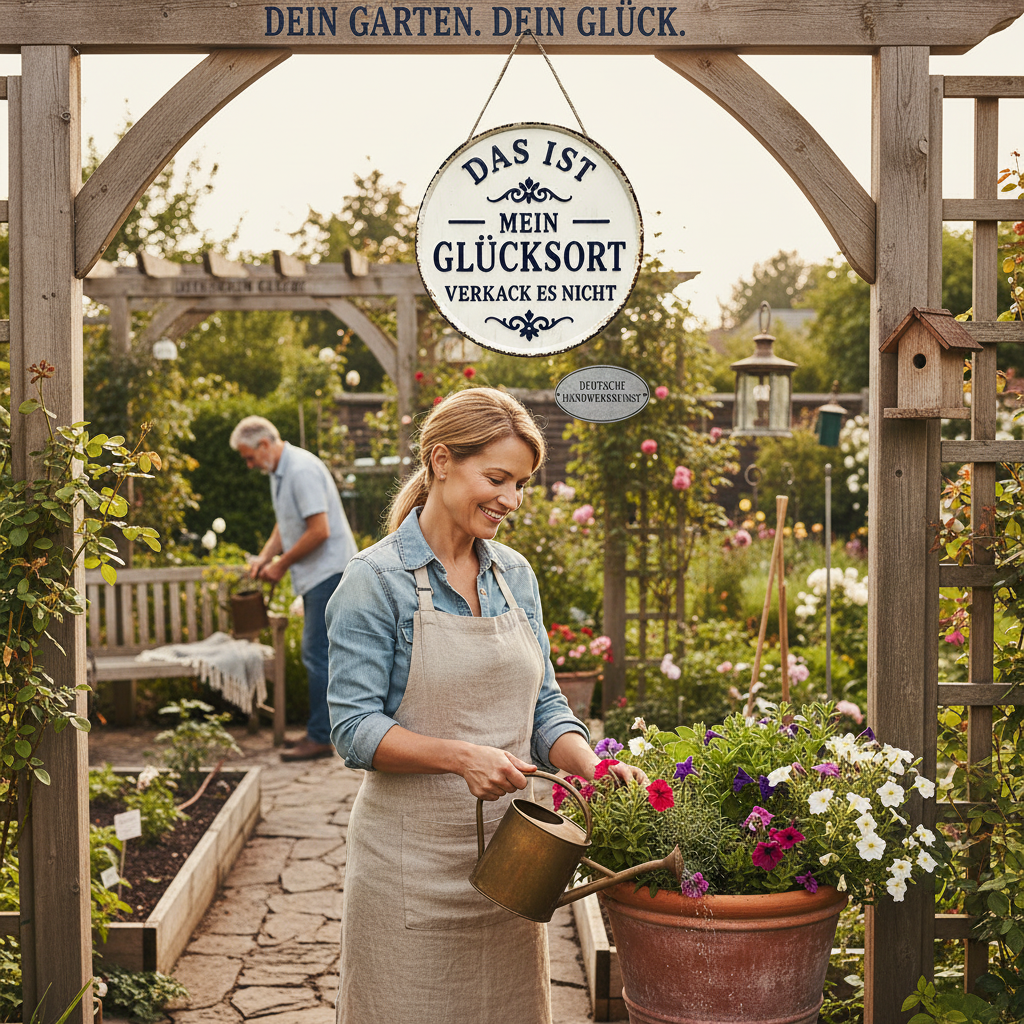GLÜCKSPLATZ – Vintage-Statement-Metallschild