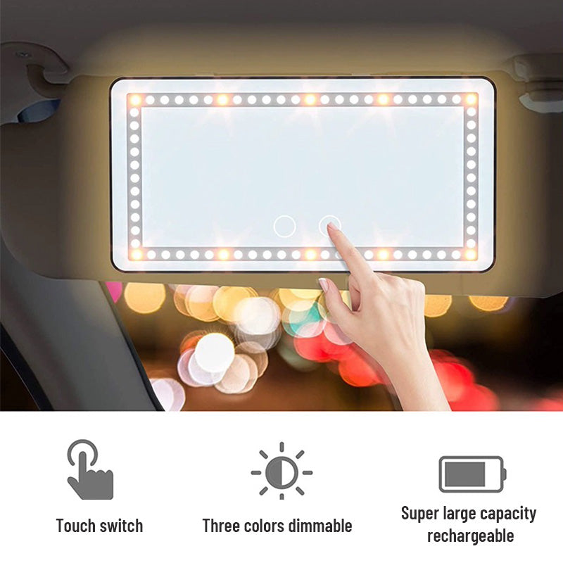 Kosmetikspiegel für die Sonnenblende im Auto (3 Lichtmodi）