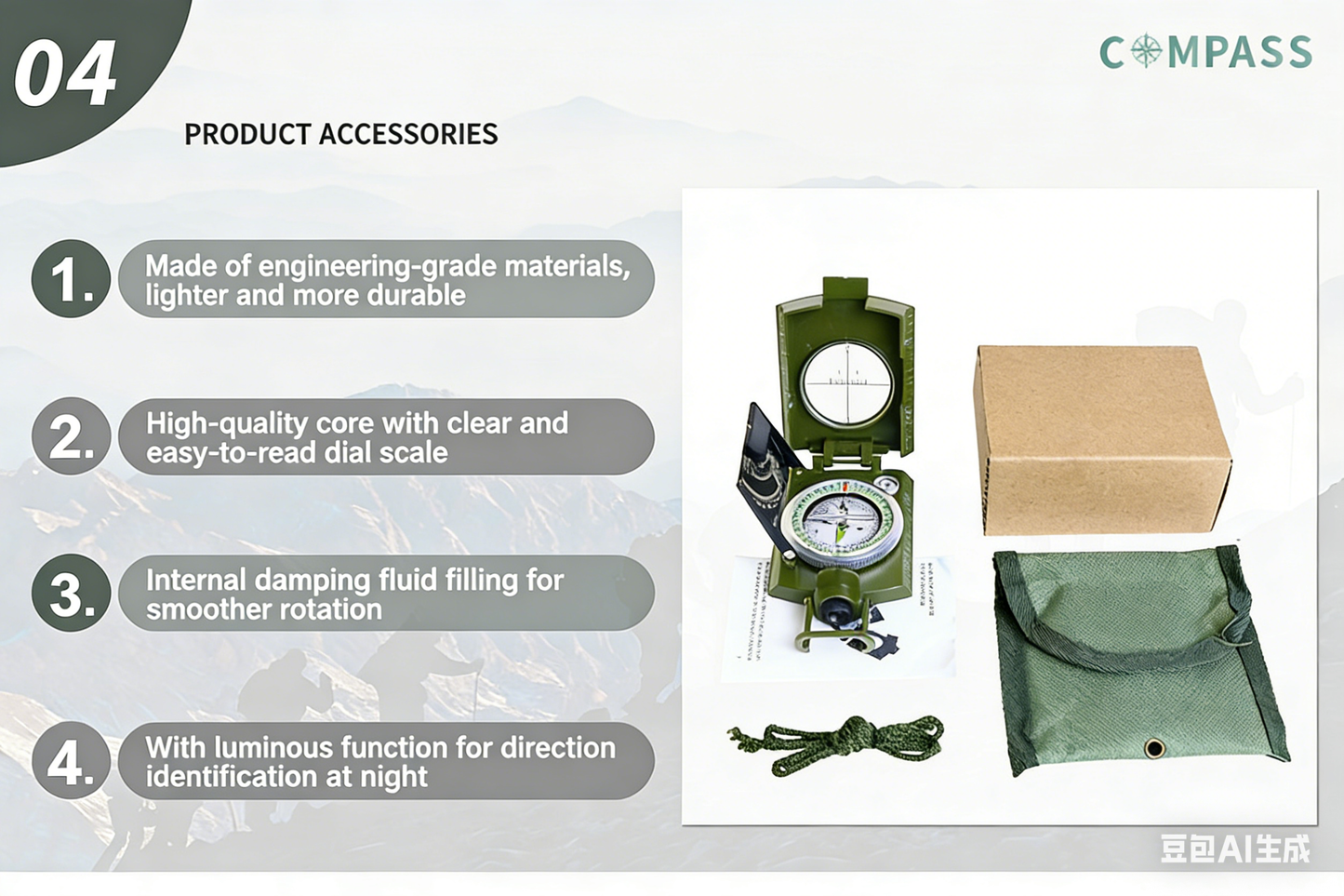 Multifunktionaler hochpräziser Militärkompass