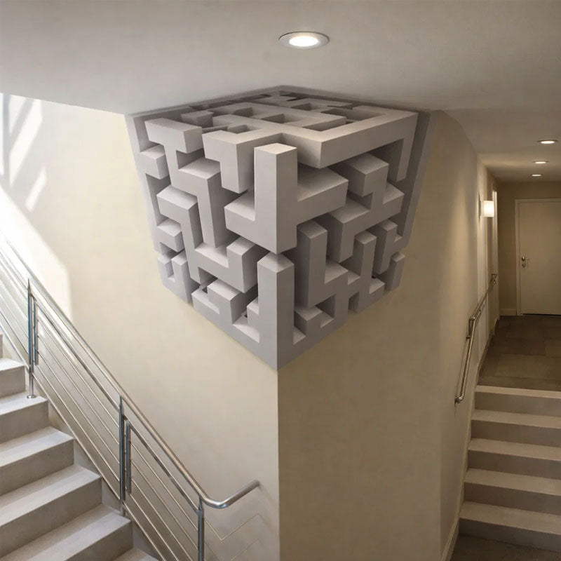 🧩 Moderne geometrische Eckwandskulptur
