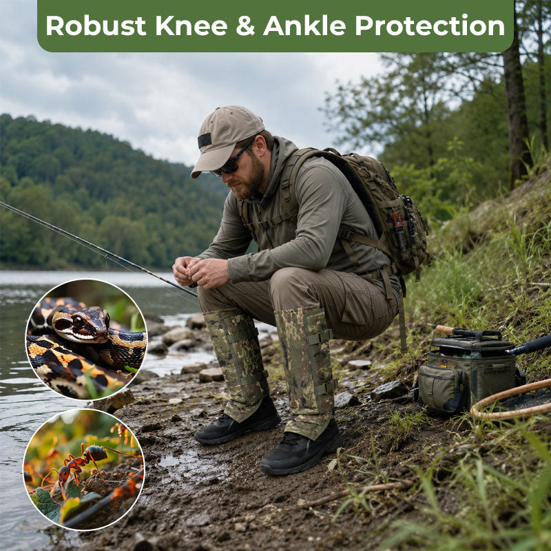 Robuste Outdoor-Beinschützer im Tarnmuster – Schutz für Wandern, Angeln, Jagd & Gartenarbeit