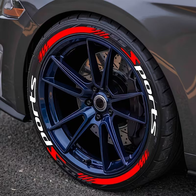 🔥 4er Set 3D Reifenbeschriftung – Erhabene Radseitenwand-Aufkleber für Auto & Motorrad