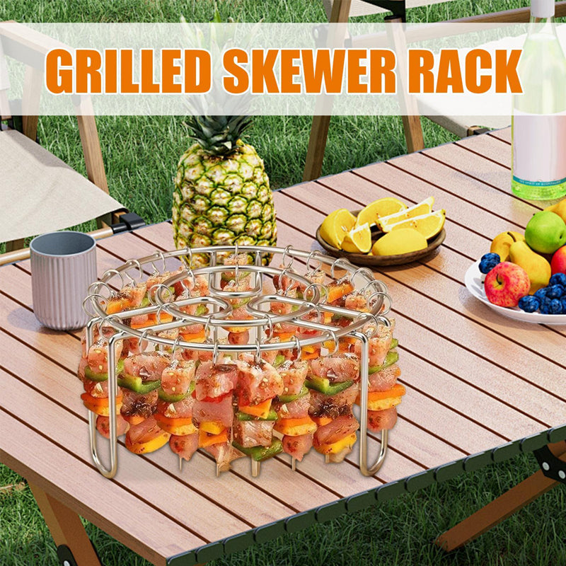 🔥 Vertikaler Spießhalter für Heißluftfritteuse – Edelstahl-Kebabhalter für Airfryer, Ofen, Gemüse & Fleischspieße 🍢