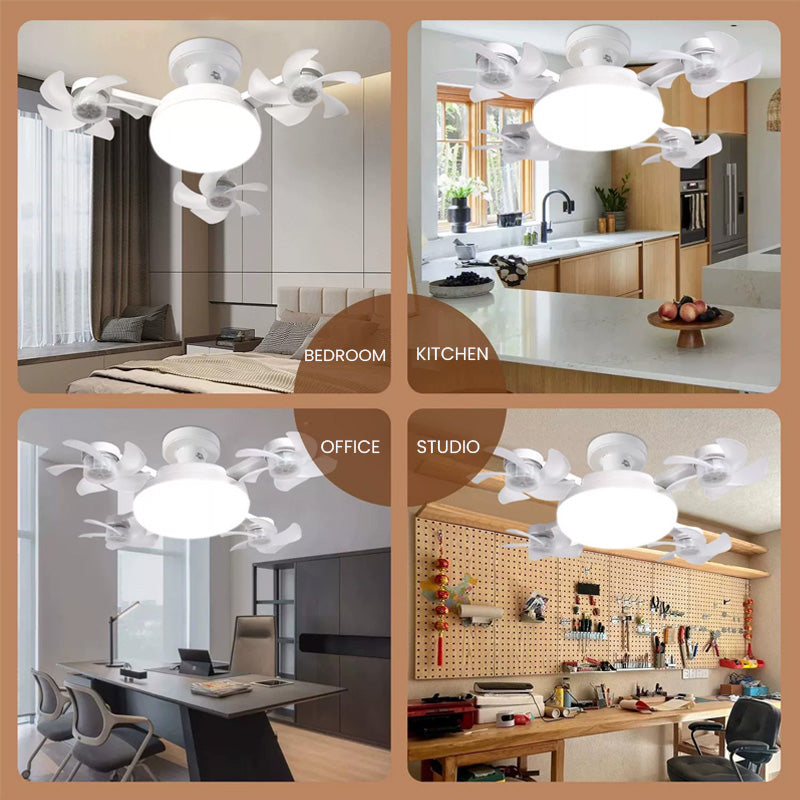 E27 Ventilatorlampe mit Fernbedienung – LED Deckenlampe mit faltbaren Flügeln für kleine Räume