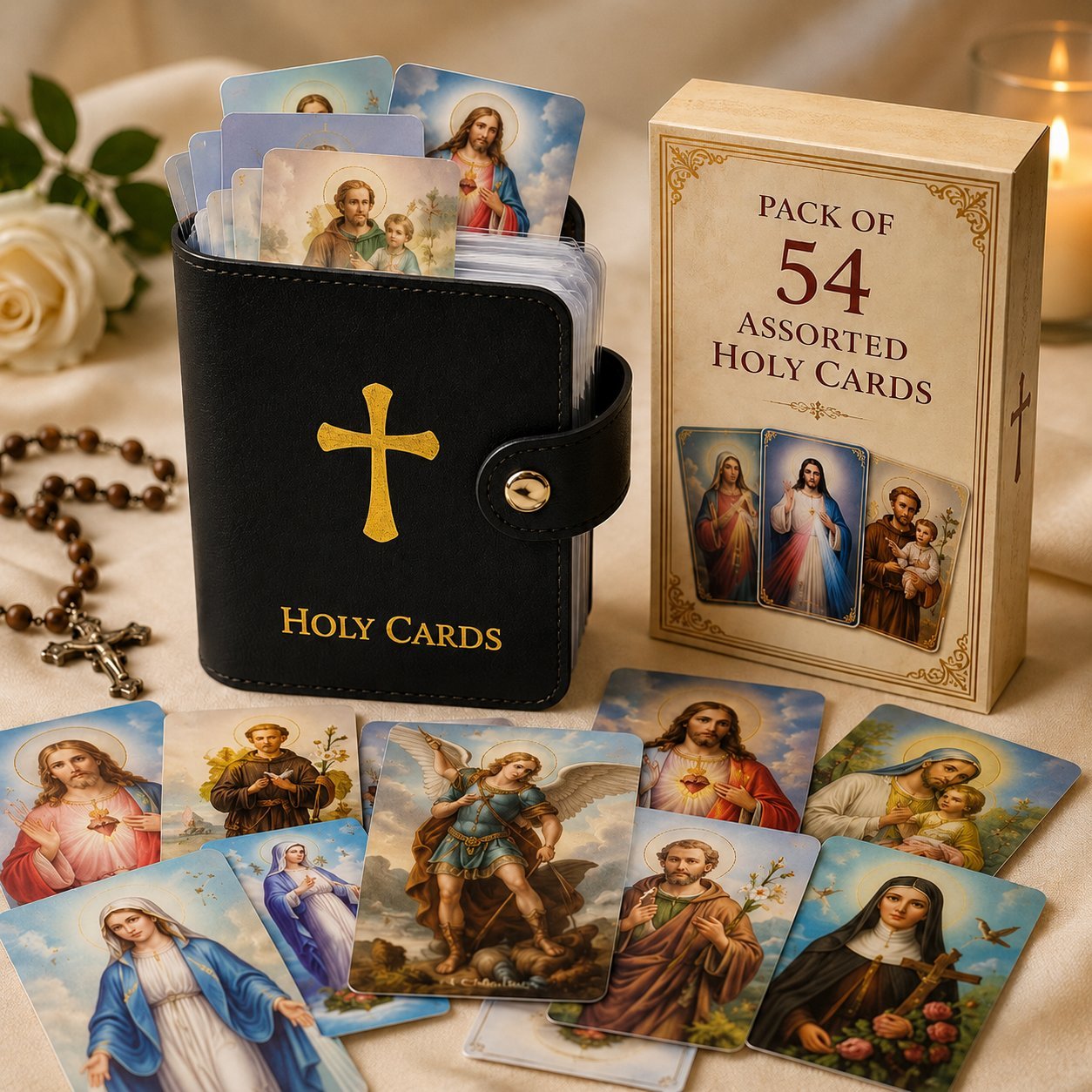 ✝️ Katholischer Kartenhalter aus Leder