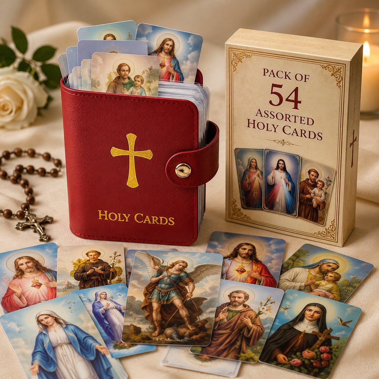 ✝️ Katholischer Kartenhalter aus Leder