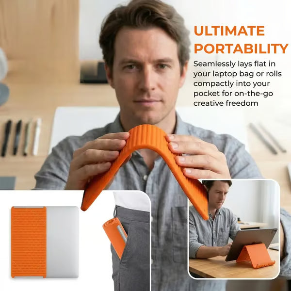 💻📱Flexibler Silikon-Handyhalter mit Aluminiumverstärkung | Faltbare, tragbare Reisehalterung – ein Must-have für Smartphones