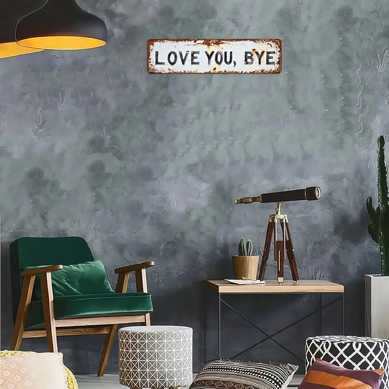 ❤️ Ich liebe dich, tschüss – Vintage-Metallschild