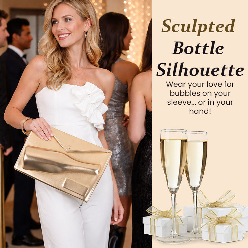 Die ultimative „Party-Starter“-Champagnertasche in Gold 🍾