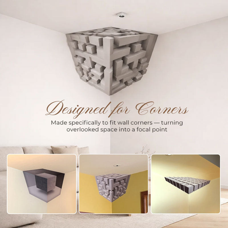 🧩 Moderne geometrische Eckwandskulptur