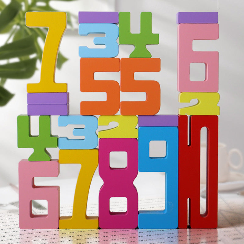 🌟 Holz-Zahlenblöcke für Kinder - Spielzeugbausteine