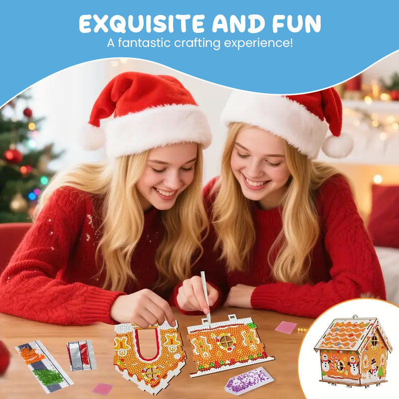 Lebkuchen-Schneemannhaus-Diamantmalerei