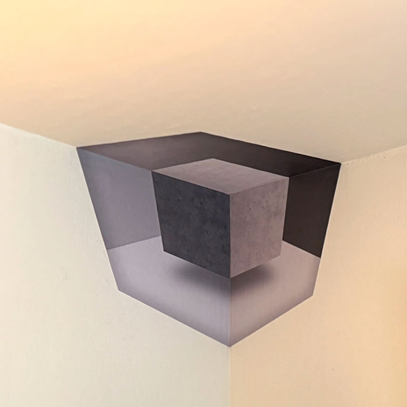 🧩 Moderne geometrische Eckwandskulptur