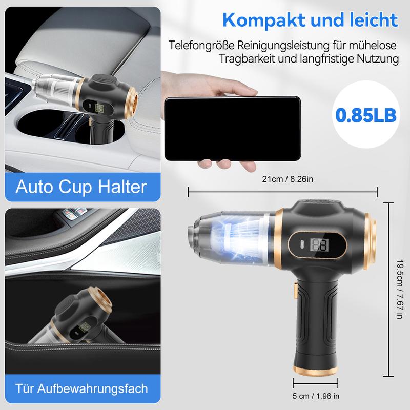 Cordless 4-in-1 Handheld Vacuum & Air Blower – Portable Rechargeable Cleaning Tool