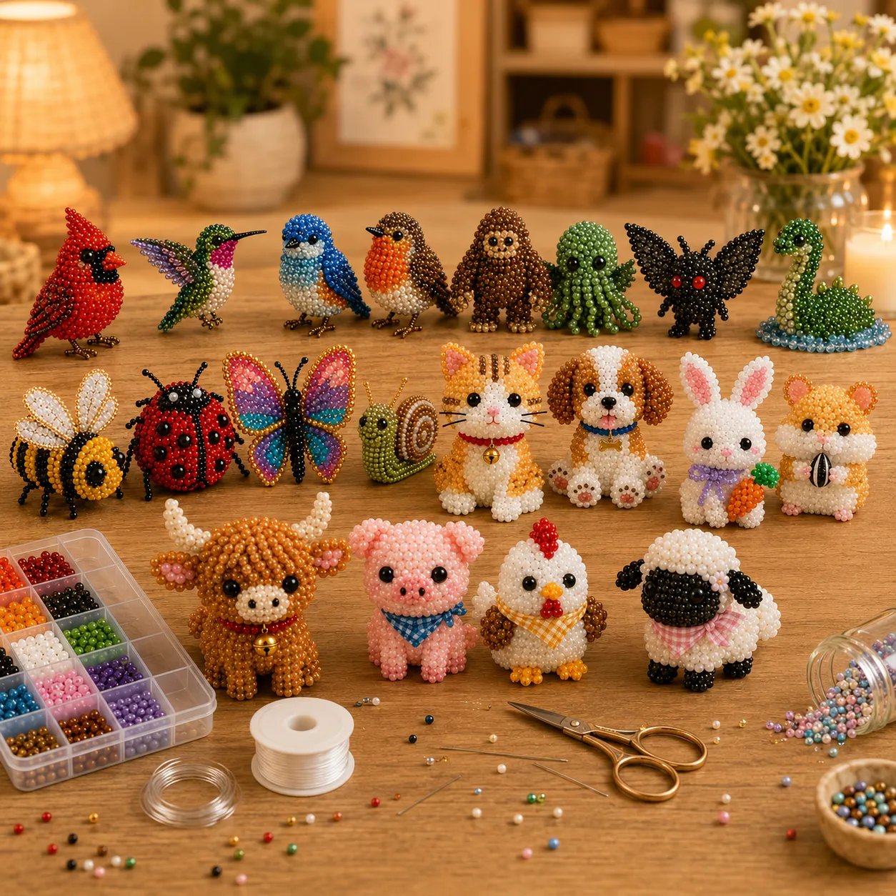🧵✨ 3D Perlen Tier DIY Bastelset – Kreatives Geschenk zum Selbermachen