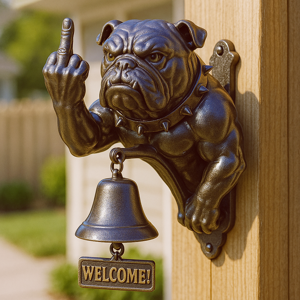 Frecher Bulldog-Türklingel-Deko für Eingang, Garten &amp; Werkstatt