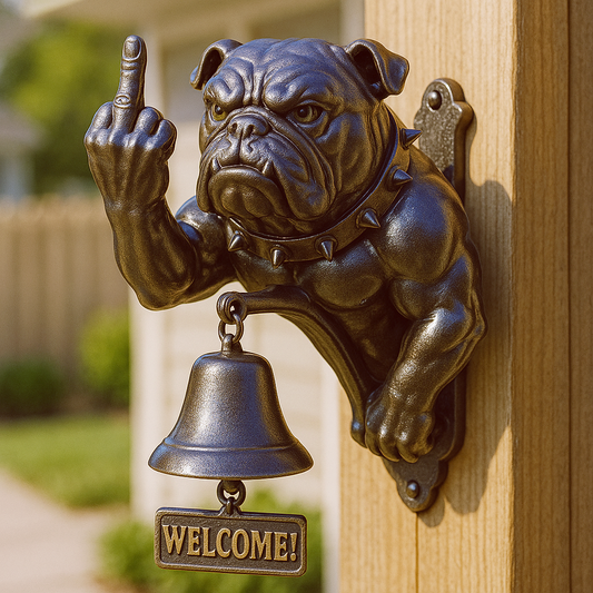 Frecher Bulldog-Türklingel-Deko für Eingang, Garten &amp; Werkstatt