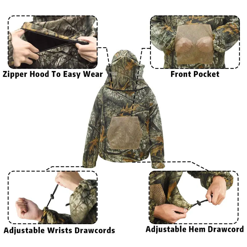Camouflage Mückenschutz-Anzug für Outdoor &amp; Angeln
