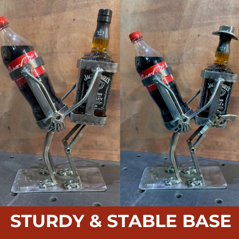 🥂 Tanzender Duo-Flaschenhalter aus Metall