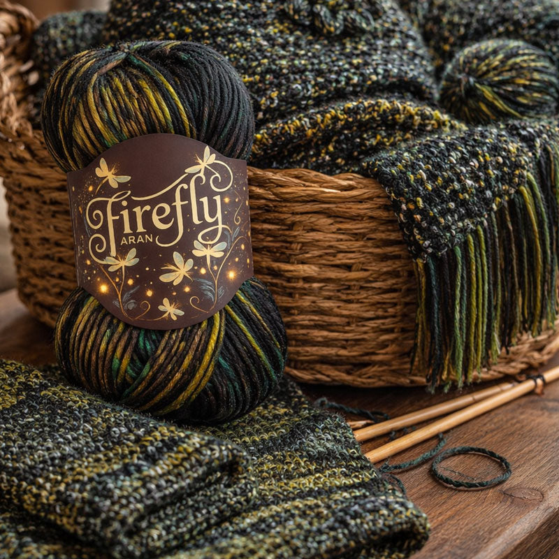 „Firefly“ – Schimmerndes Garn mit irisierendem Glanz: Ein Hauch von Magie in jeder Masche