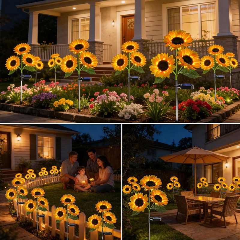 🌻 Solarbetriebene Sonnenblumen-Gartenstecker