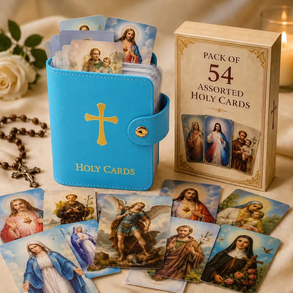 ✝️ Katholischer Kartenhalter aus Leder
