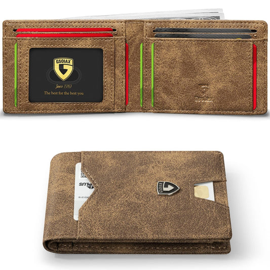 Schlichte Herrenbrieftasche aus echtem Leder
