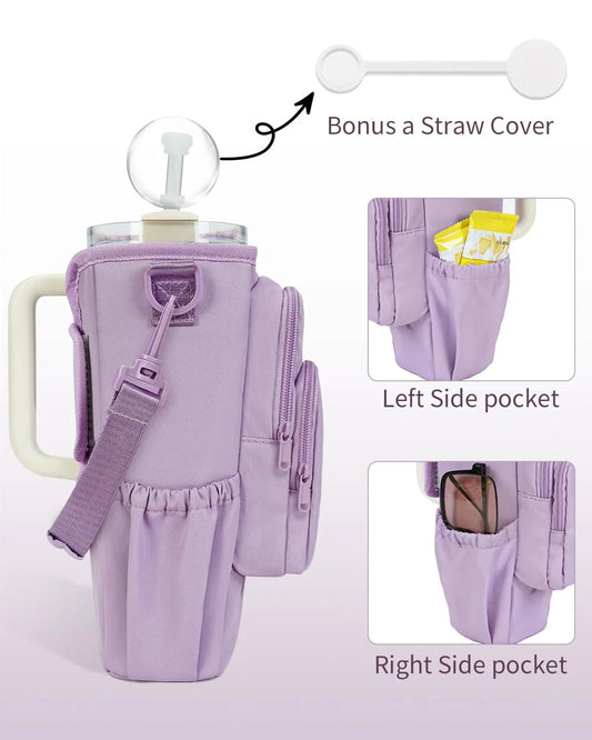 Verstellbare Umhängetasche mit Thermosbecherhalter für 40 oz