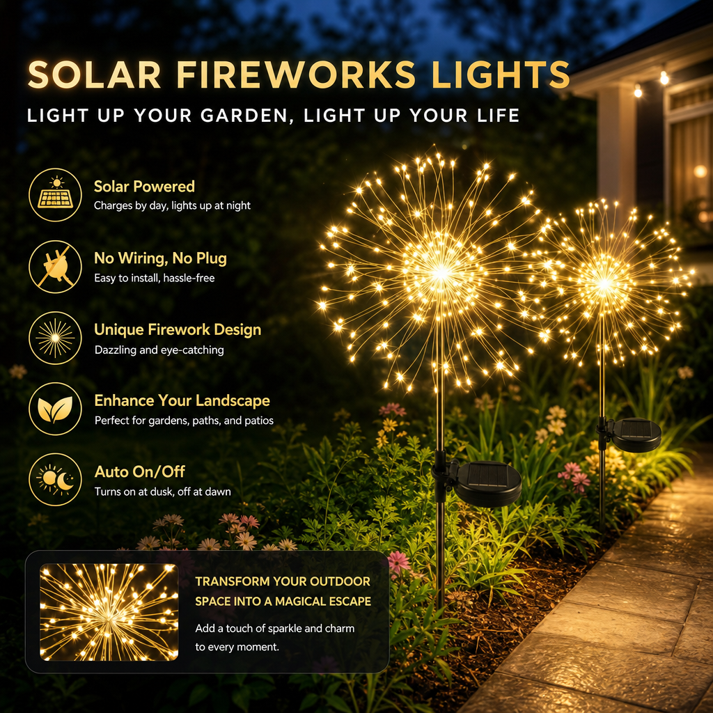 Solar Feuerwerk Gartenleuchte für stimmungsvolle Außenbeleuchtung