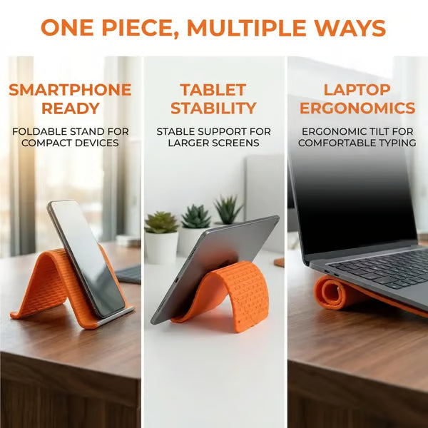 💻📱Flexibler Silikon-Handyhalter mit Aluminiumverstärkung | Faltbare, tragbare Reisehalterung – ein Must-have für Smartphones