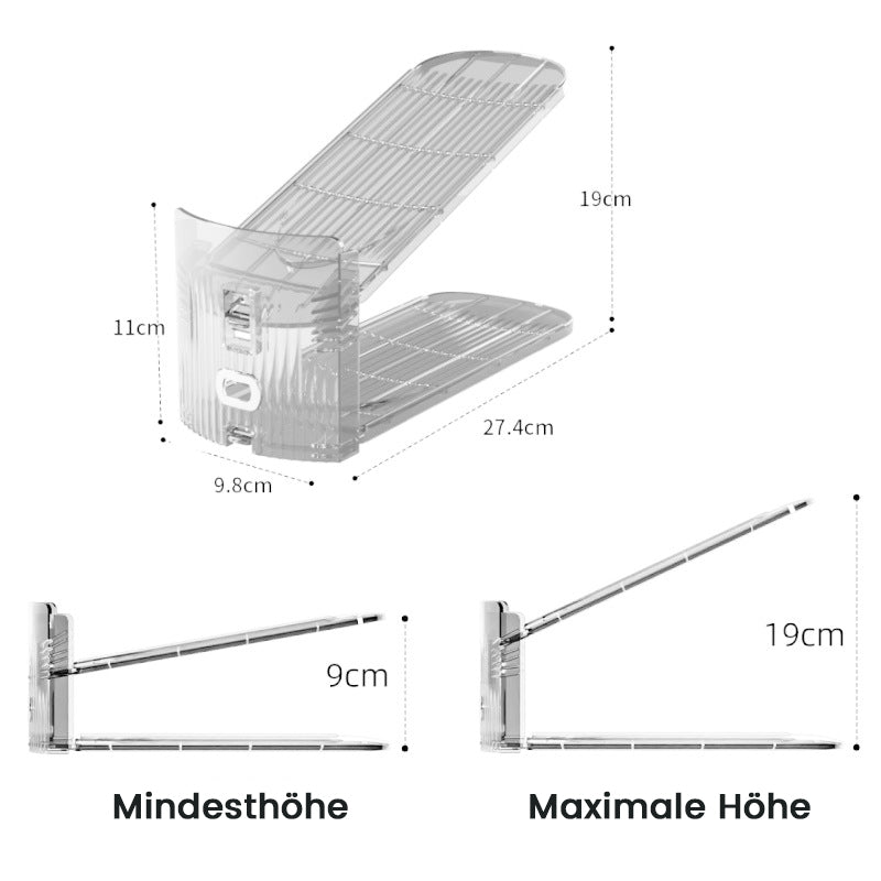 Verstellbares, klappbares Schuhregal