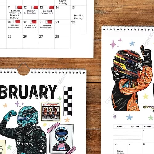 🏎️📅 F1-Sammelalbum-Rennkalender 2026 – Der ultimative Wandkalender für Rennsportfans