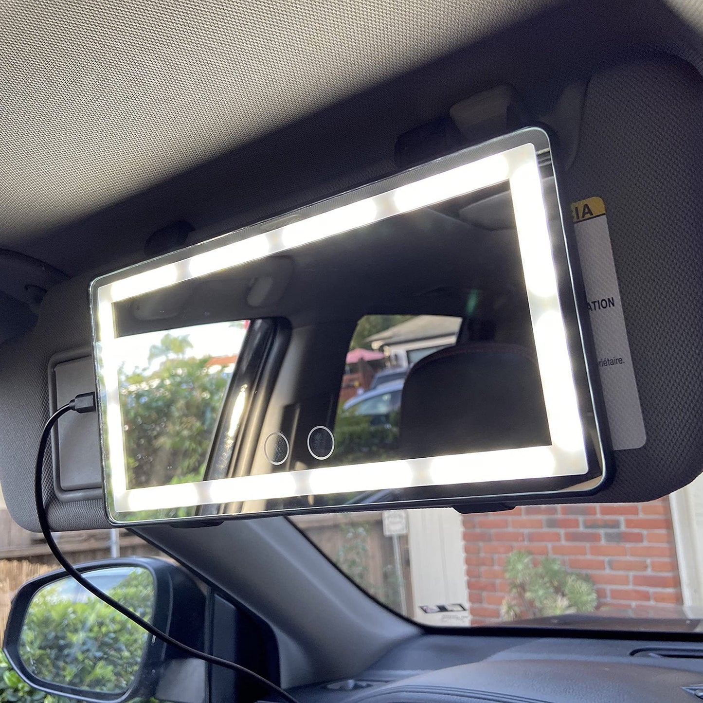 Kosmetikspiegel für die Sonnenblende im Auto (3 Lichtmodi）