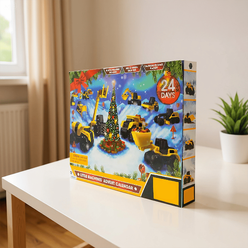 🔥LETZTER TAG 49 % RABATT🔥24-tägiger Weihnachts-Countdown-Kalender mit Baufahrzeug