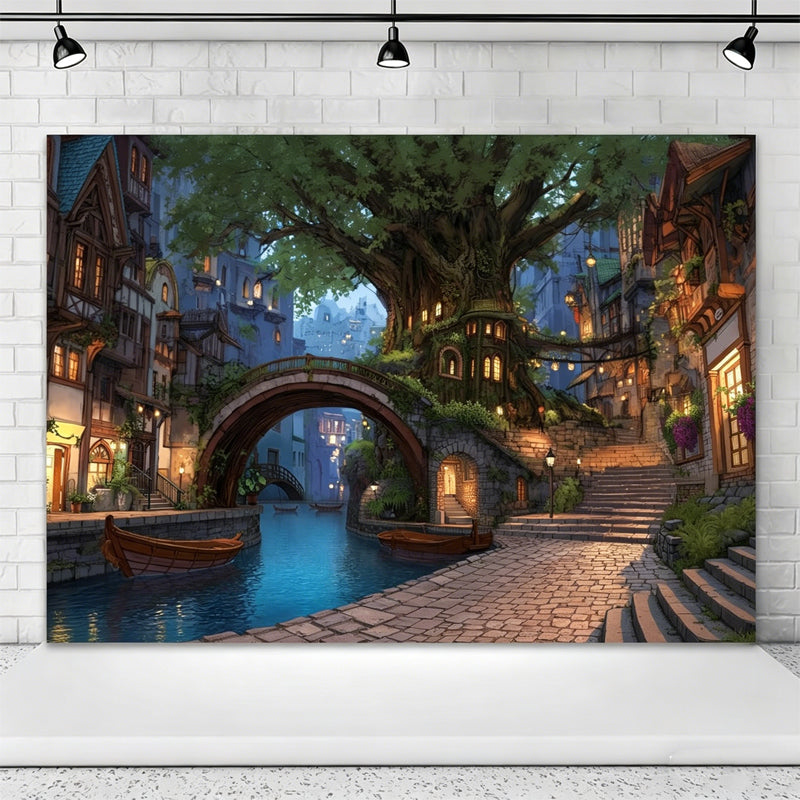 Hintergrundbanner „Magischer Wald“ mit Blumen und Schmetterlingen