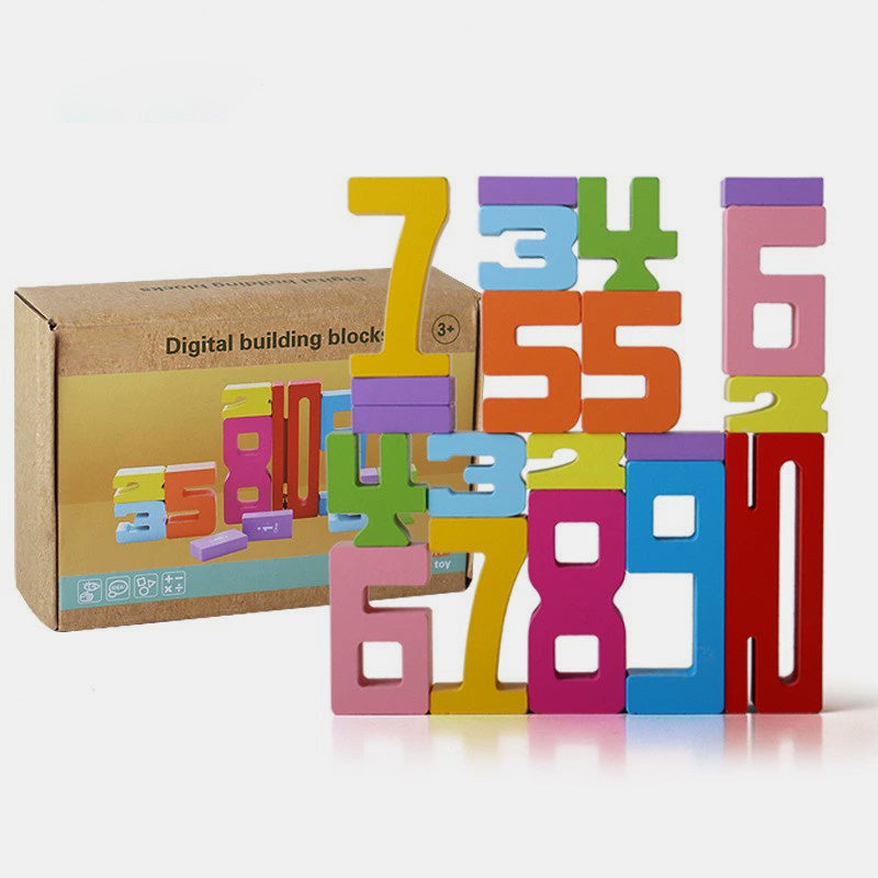 🌟 Holz-Zahlenblöcke für Kinder - Spielzeugbausteine