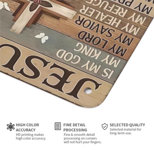 Jesus ist mein Gott, König, Alles – Vintage-Blechschild, religiöse Wandkunst aus Metall