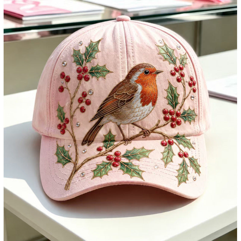 🧢🌼Garden Morning Baseball Cap – Bestickte Blumen-Cap mit Bienenmotiv