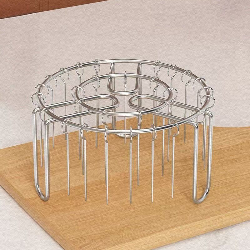 🔥 Vertikaler Spießhalter für Heißluftfritteuse – Edelstahl-Kebabhalter für Airfryer, Ofen, Gemüse & Fleischspieße 🍢