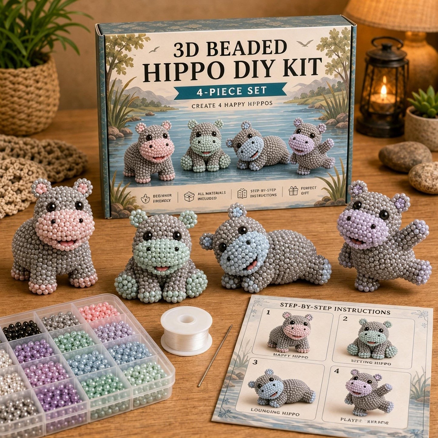 🧵✨ 3D Perlen Tier DIY Bastelset – Kreatives Geschenk zum Selbermachen