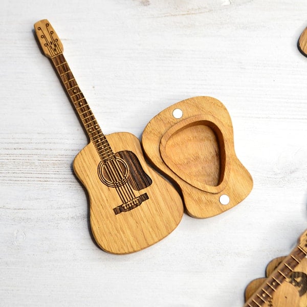 Plektrumbox aus Holz für Akustikgitarren🎸
