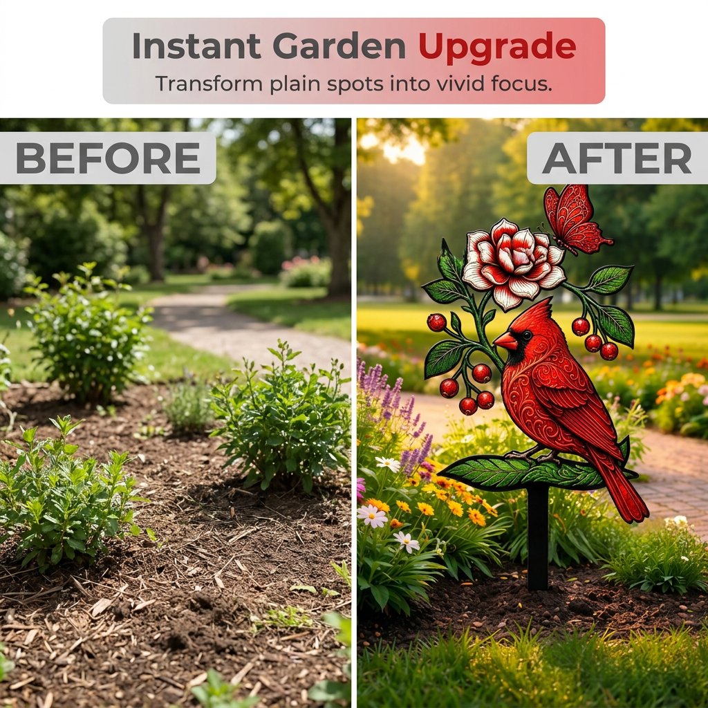 🐦Kardinal Gedenkstecker – Liebevolle Erinnerung für Garten & Grabstätte