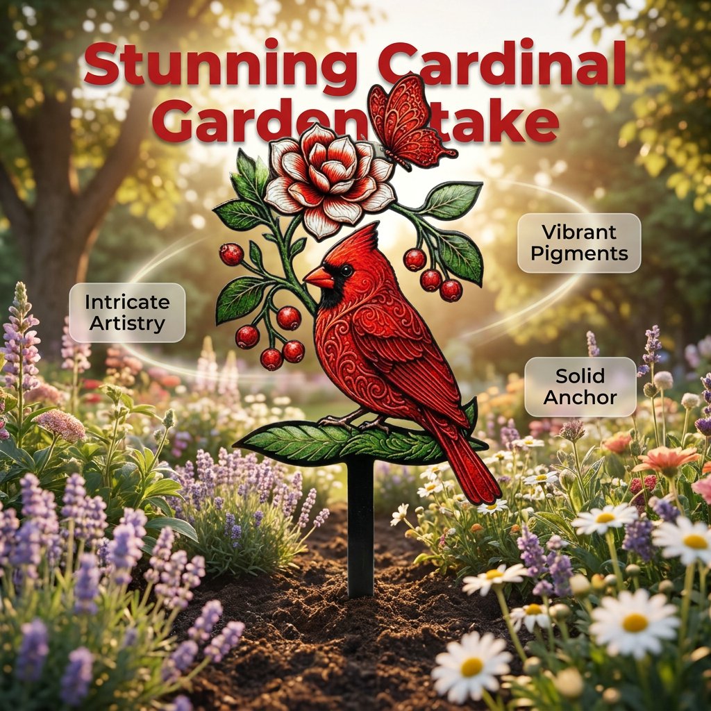 🐦Kardinal Gedenkstecker – Liebevolle Erinnerung für Garten & Grabstätte