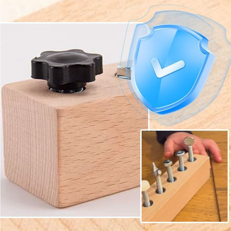 Montessori Schraubbrett aus Buchenholz – Feinmotorik Lernspielzeug