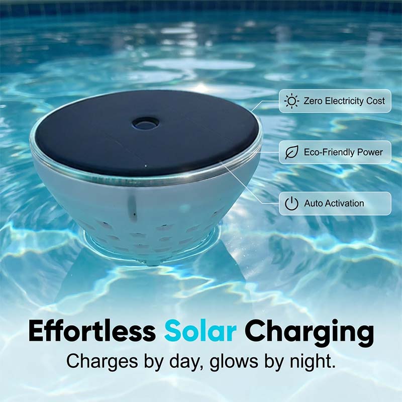 Solar-Schwimmleuchte für den Pool mit Fisch-Projektion