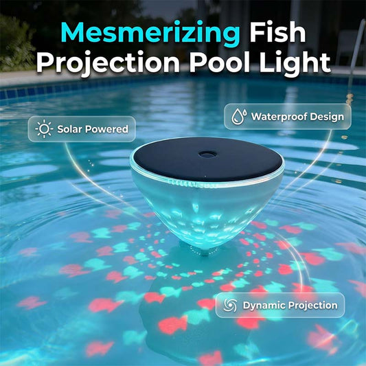 Solar-Schwimmleuchte für den Pool mit Fisch-Projektion