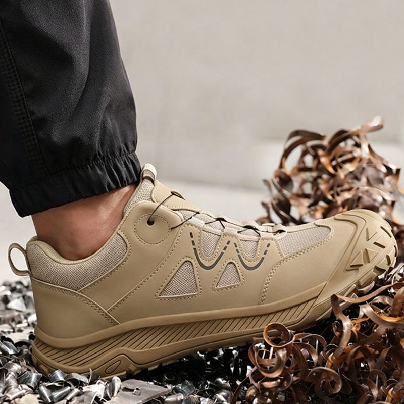 Herren-Arbeitsschuhe mit Stahlkappe – Drehverschluss, durchtritthemmende Zwischensohle & rutschhemmende Gummisohle